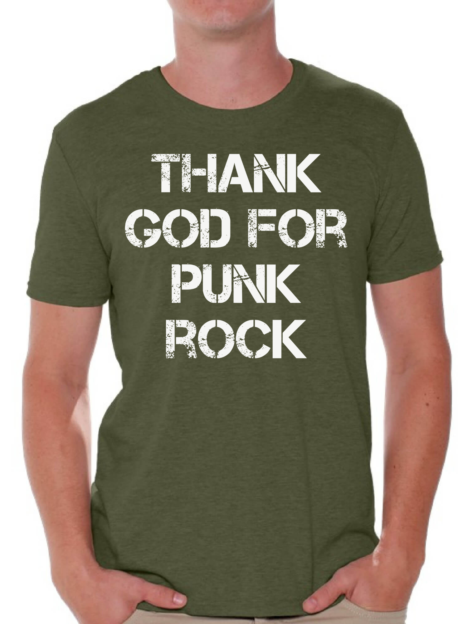 Awkward Styles Thank God for Punk Rock T Shirt for Men Christian Mens Shirts Christian Clothes for Husband Religious Shirt Christian Birthday Gifts Jesus Shirts Coffee Clothing Punk Rock Mens T Shirt - image 1 of 4