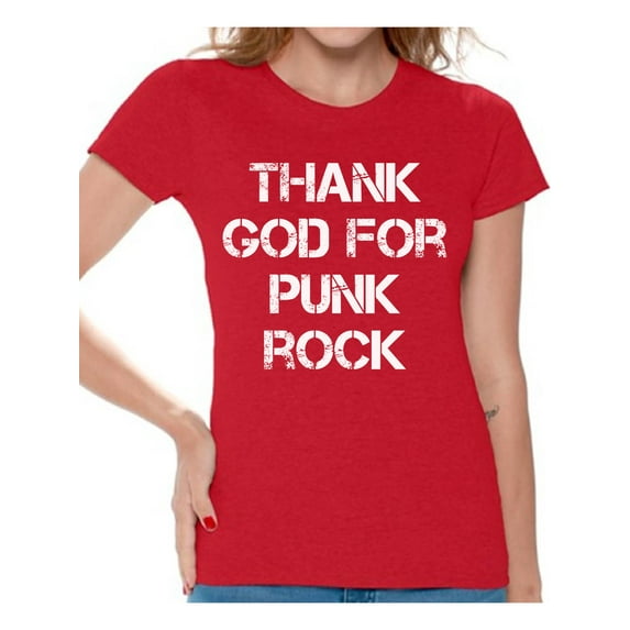 Awkward Styles Thank God for Punk Rock T Shirt for Women Christian Clothes for Ladies Religious Womens T-Shirt Christian Gifts Jesus Clothing Punk Rock T Shirt for Her Punk Rock Ladies Shirt