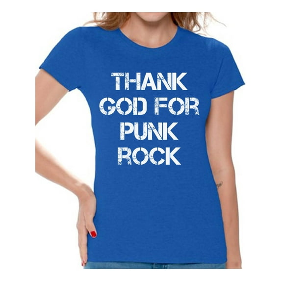 Awkward Styles Thank God for Punk Rock T Shirt for Women Christian Clothes for Ladies Religious Womens T-Shirt Christian Gifts Jesus Clothing Punk Rock T Shirt for Her Punk Rock Ladies Shirt