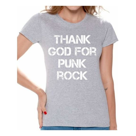 Awkward Styles Thank God for Punk Rock T Shirt for Women Christian Clothes for Ladies Religious Womens T-Shirt Christian Gifts Jesus Clothing Punk Rock T Shirt for Her Punk Rock Ladies Shirt