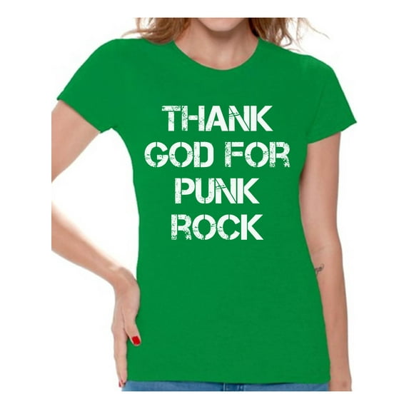 Awkward Styles Thank God for Punk Rock T Shirt for Women Christian Clothes for Ladies Religious Womens T-Shirt Christian Gifts Jesus Clothing Punk Rock T Shirt for Her Punk Rock Ladies Shirt