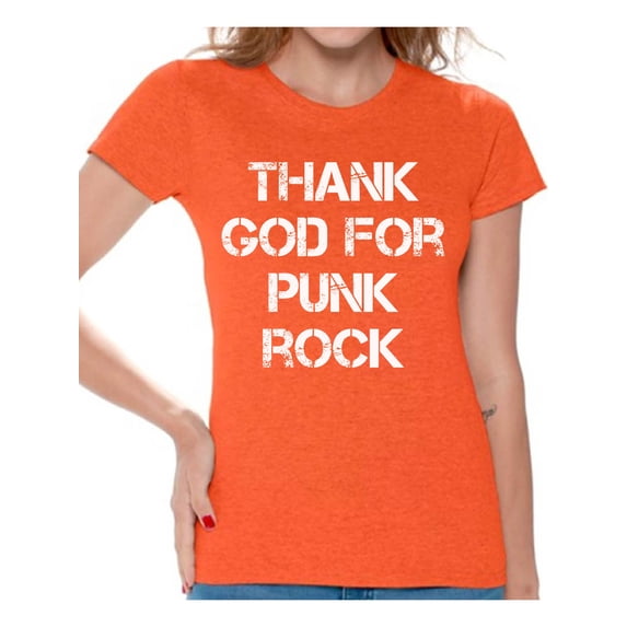 Awkward Styles Thank God for Punk Rock T Shirt for Women Christian Clothes for Ladies Religious Womens T-Shirt Christian Gifts Jesus Clothing Punk Rock T Shirt for Her Punk Rock Ladies Shirt