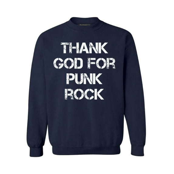 Awkward Styles Thank God for Punk Rock Unisex Sweatshirt Christian Sweatshirt for Her Religious Collection Punk Rock Crewneck for Women Coffee Sweater for Men Christian Gifts Rock Outfit God Sweater