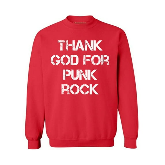 Awkward Styles Thank God for Punk Rock Unisex Sweatshirt Christian Sweatshirt for Her Religious Collection Punk Rock Crewneck for Women Coffee Sweater for Men Christian Gifts Rock Outfit God Sweater