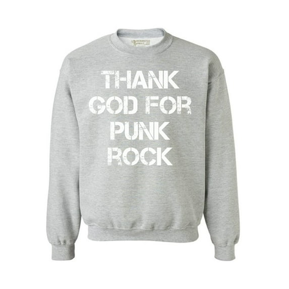 Awkward Styles Thank God for Punk Rock Unisex Sweatshirt Christian Sweatshirt for Her Religious Collection Punk Rock Crewneck for Women Coffee Sweater for Men Christian Gifts Rock Outfit God Sweater