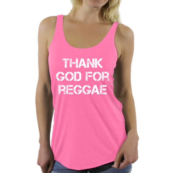 Awkward Styles Thank God for Reggae Racerback Tank Top for Women Christian Clothes for Ladies Religious Womens Racerback Tank Top Reggae Clothing God Tanks T Shirt for Her Thank God Ladies Shirt