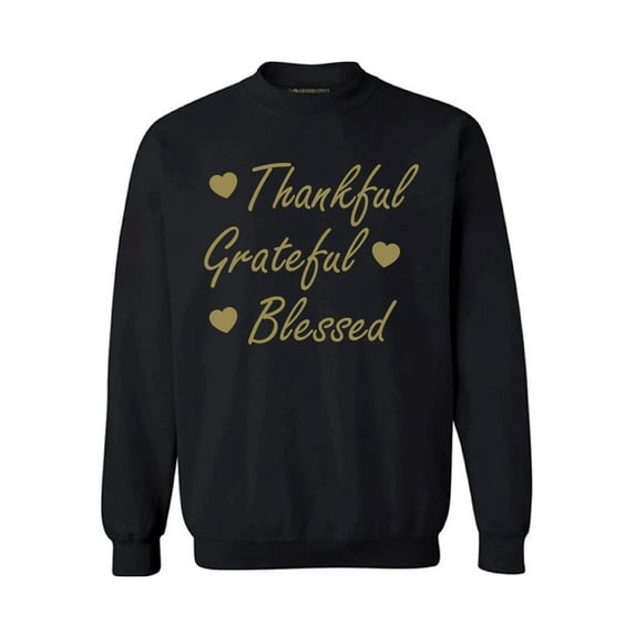 Awkward Styles Thankful Grateful Blessed Christmas Sweatshirt Thanksgiving Holiday Sweatshirt Christmas Sweater Thankful Grateful Blessed Religious Holiday Sweater Christmas Sweatshirt for Men Women