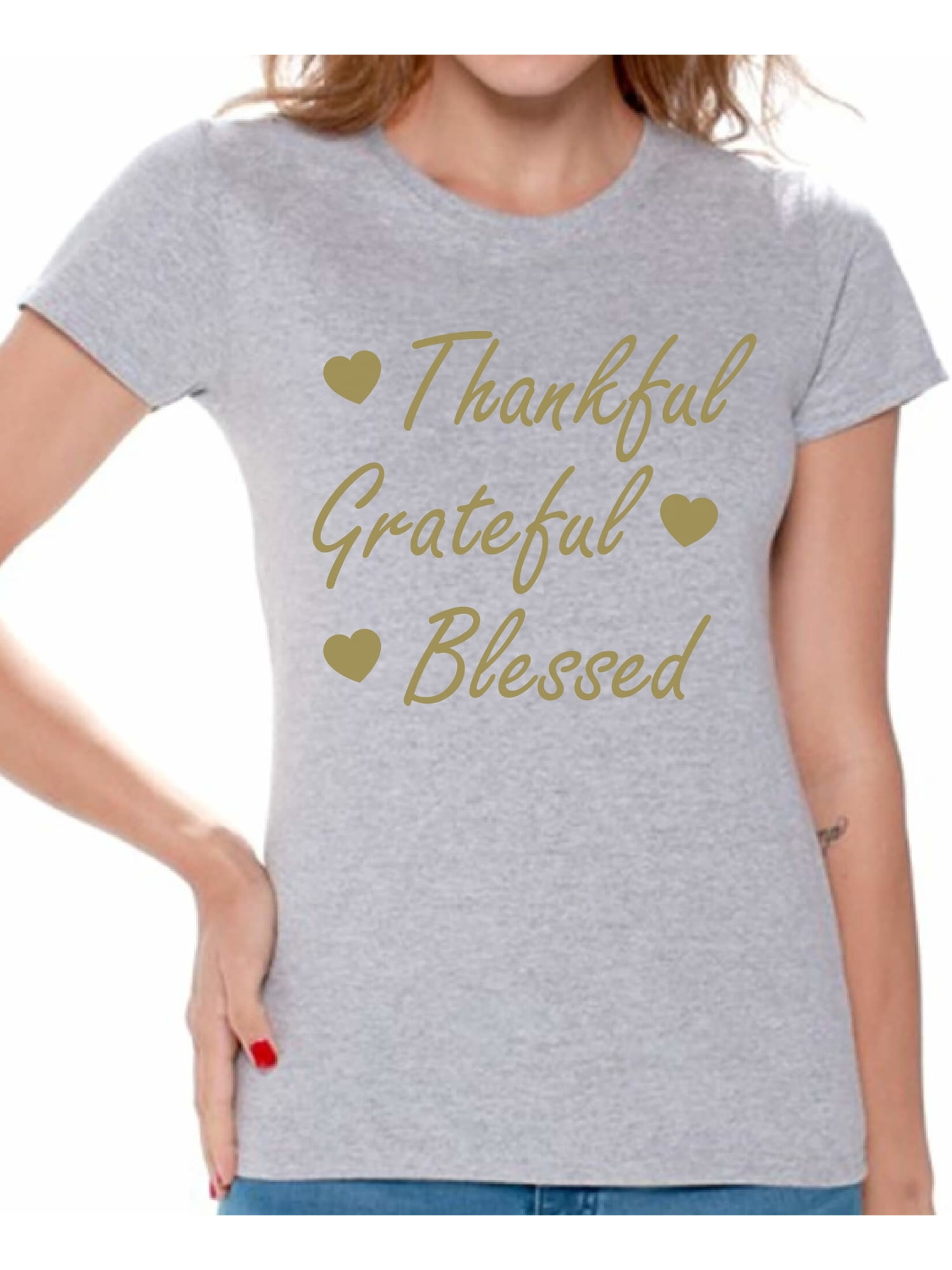Thanksgiving Shirt For Women - Thankful Grateful Blessed Pumpkin Baseball Tee With Leopard Stripe Sleeves