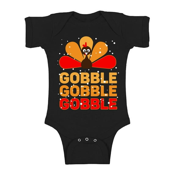 Awkward Styles Thanksgiving Shirt for Baby Bodysuit Short Sleeve Gobble Gobble Romper