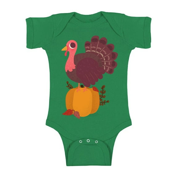 Awkward Styles Thanksgiving Baby Bodysuit Happy Turkey Romper