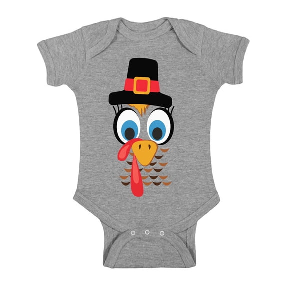 Awkward Styles Thanksgiving Baby Bodysuit Turkey Face Romper