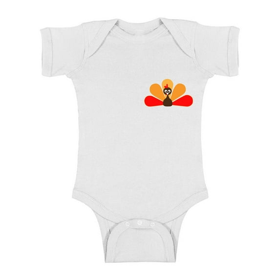 Awkward Styles Thanksgiving Baby Bodysuit Turkey Romper Pocket Print