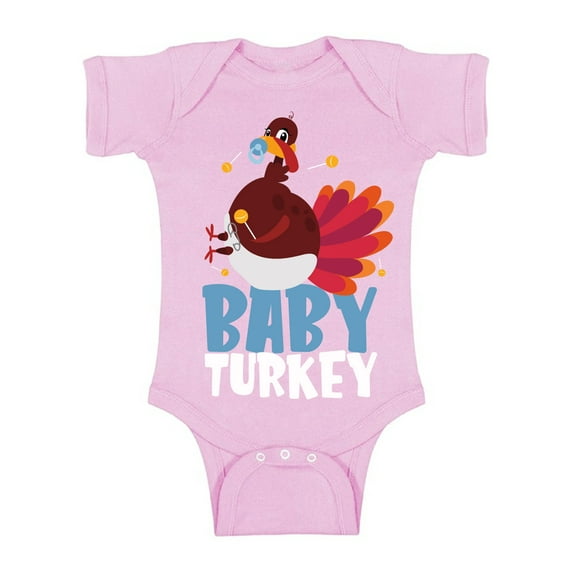 Awkward Styles Thanksgiving Bodysuit Baby Turkey Rompers