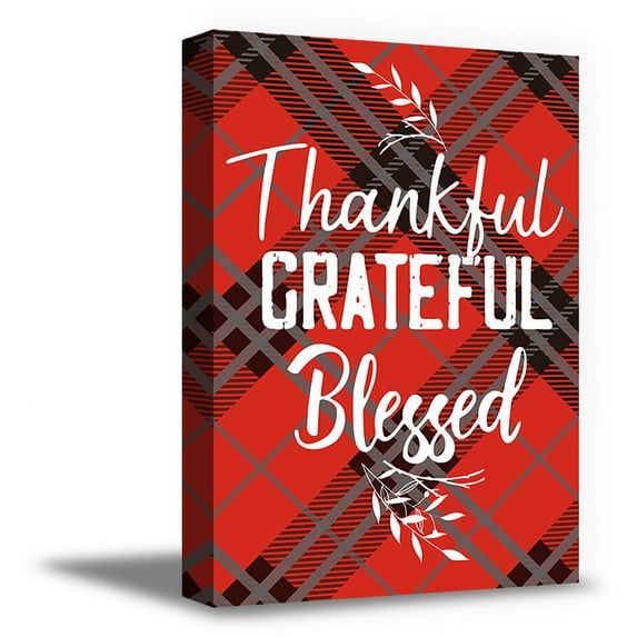 Awkward Styles Thanksgiving Canvas Wall Art Thankful Grateful Blessed Home Decor Prints