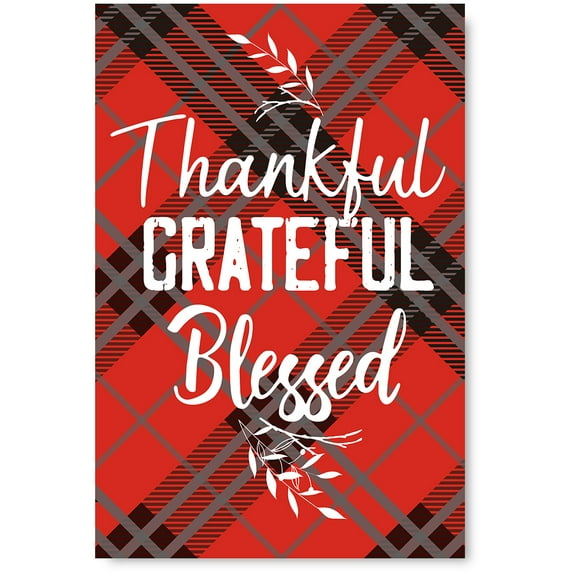 Awkward Styles Thanksgiving Canvas Wall Art Thankful Grateful Blessed Home Decor Prints