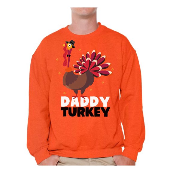 Awkward Styles Thanksgiving Crewneck Top Daddy Turkey Sweatshirts for Men