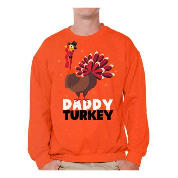 Awkward Styles Thanksgiving Crewneck Top Daddy Turkey Sweatshirts for Men