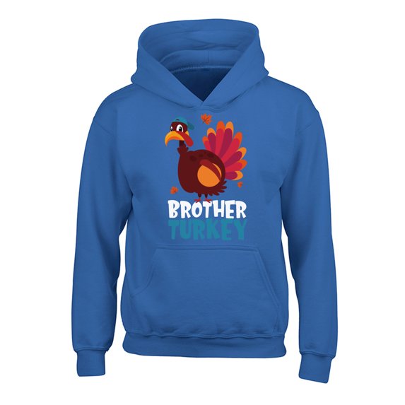 Awkward Styles Thanksgiving Hoodies for Kids Brother Turkey Hooded Youth Sweatshirt