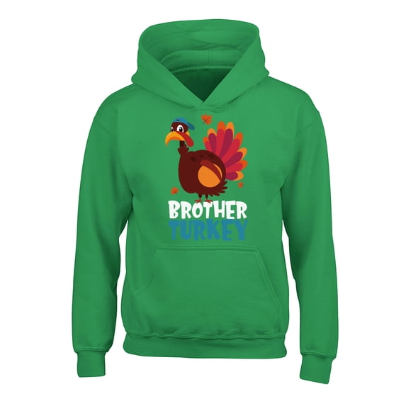 Awkward Styles Thanksgiving Hoodies for Kids Brother Turkey Hooded Youth Sweatshirt