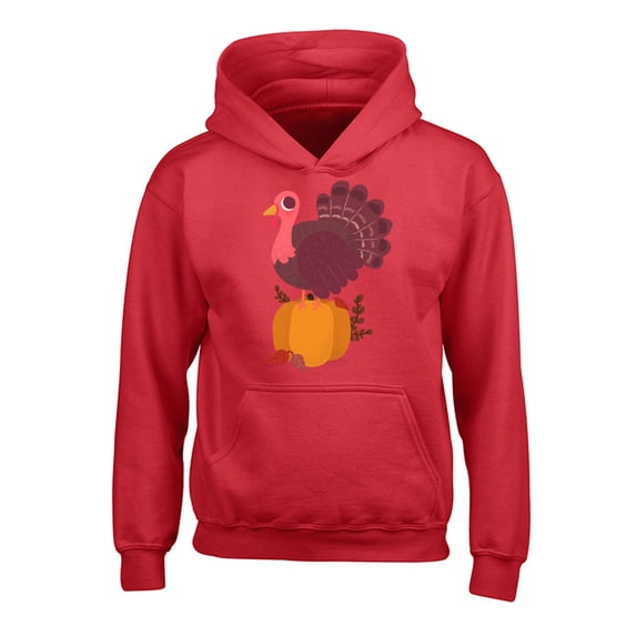 Awkward Styles Thanksgiving Hoodies for Kids Happy Turkey Hooded Youth Sweatshirt