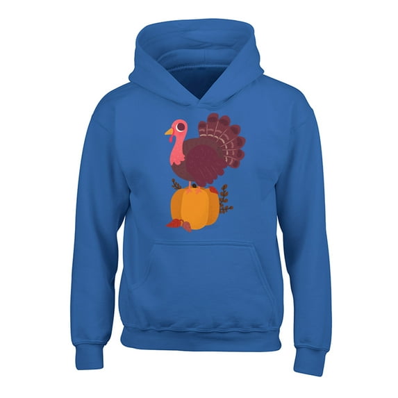 Awkward Styles Thanksgiving Hoodies for Kids Happy Turkey Hooded Youth Sweatshirt