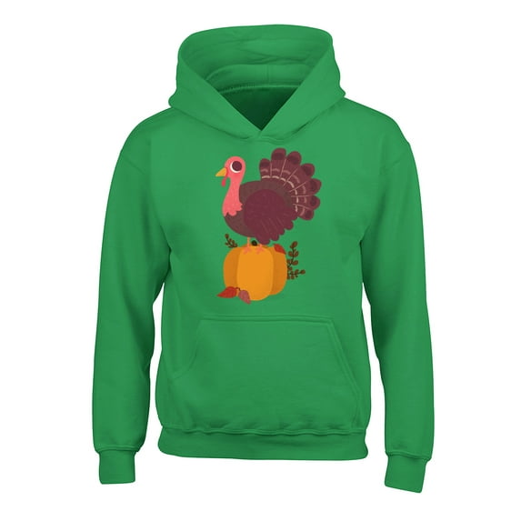 Awkward Styles Thanksgiving Hoodies for Kids Happy Turkey Hooded Youth Sweatshirt