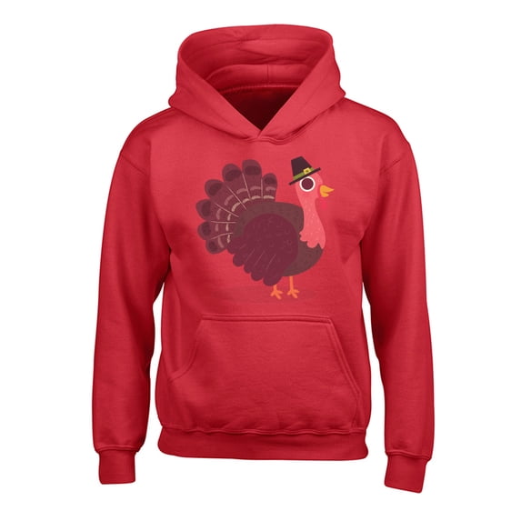 Awkward Styles Thanksgiving Hoodies for Kids Pink Turkey Hooded Youth Sweatshirt