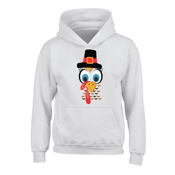 Awkward Styles Thanksgiving Hoodies for Kids Turkey Face Hooded Youth Sweatshirt