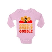 Awkward Styles Thanksgiving Shirt for Baby Bodysuit Long Sleeve Gobble Gobble Romper