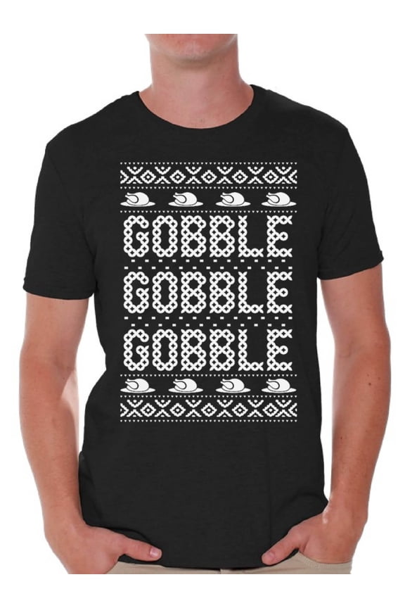 Thanksgiving Shirt for Men Gobble Gobble Gobble T-Shirt Thanksgiving Gifts Mens Shirt Festive Turkey Holiday T-shirt