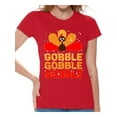 thumbnail image 1 of Awkward Styles Thanksgiving Shirts for Women Gobble Gobble T-shirt, 1 of 4
