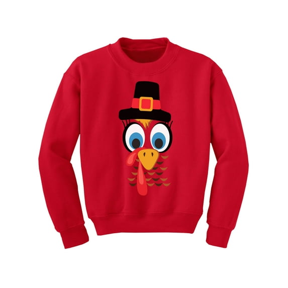 Awkward Styles Thanksgiving Sweater for Kids Turkey Face Sweatshirt