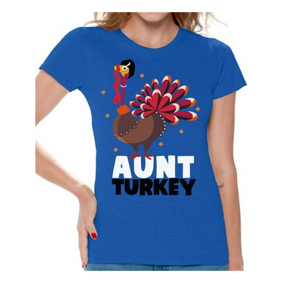 Awkward Styles Thanksgiving T-Shirt Aunt Turkey Shirts for Women