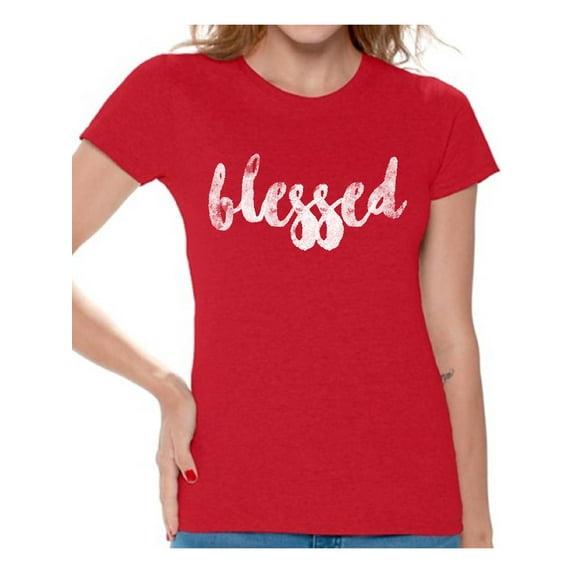 Awkward Styles Thanksgiving T-Shirt Blessed Shirts for Women