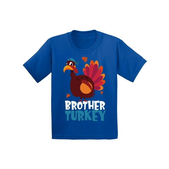 Awkward Styles Thanksgiving T-Shirt Brother Turkey Kids T Shirts