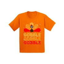 Awkward Styles Thanksgiving T-Shirt Gobble Turkey Kids T Shirts