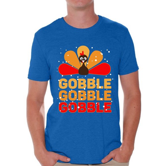 Awkward Styles Thanksgiving T-Shirt Gobble Turkey T Shirts for Men