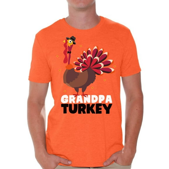 Awkward Styles Thanksgiving T-Shirt Grandpa Turkey Shirts for Men
