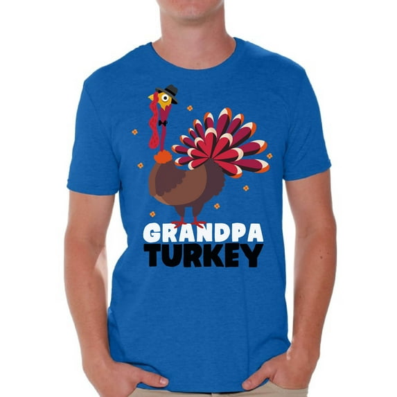Awkward Styles Thanksgiving T-Shirt Grandpa Turkey Shirts for Men