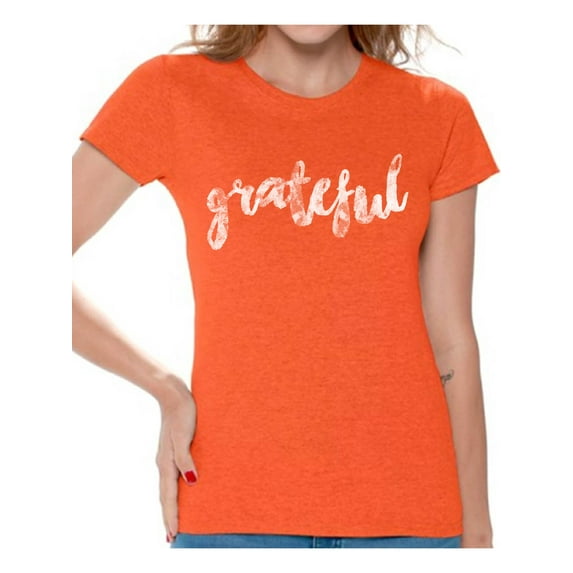 Awkward Styles Thanksgiving T-Shirt Grateful Shirts for Women