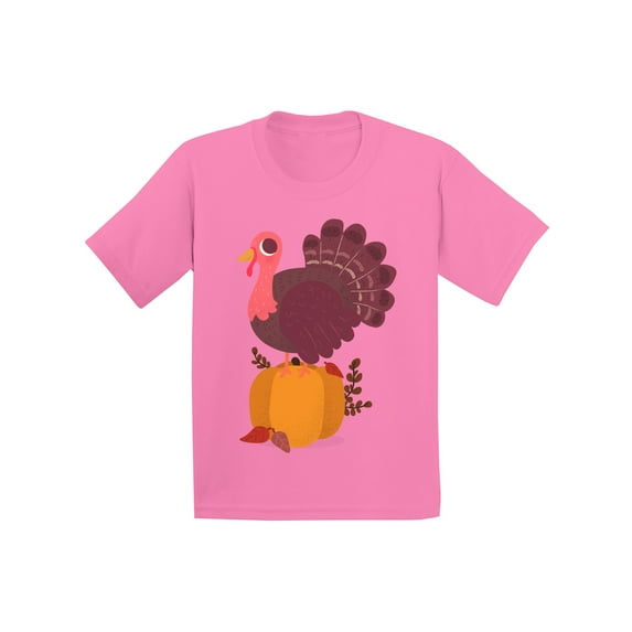 Awkward Styles Thanksgiving T-Shirt Happy Turkey Kids T Shirts