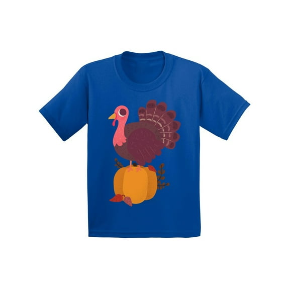 Awkward Styles Thanksgiving T-Shirt Happy Turkey Kids T Shirts
