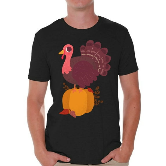 Awkward Styles Thanksgiving T-Shirt Happy Turkey Shirts for Men