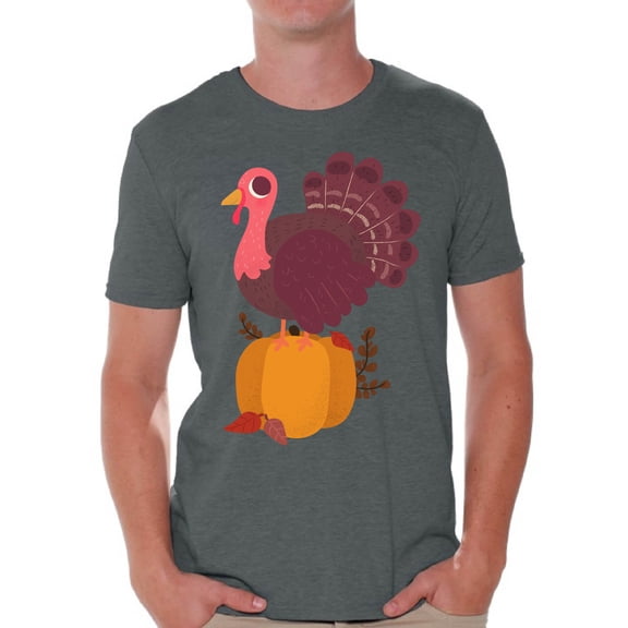 Awkward Styles Thanksgiving T-Shirt Happy Turkey Shirts for Men