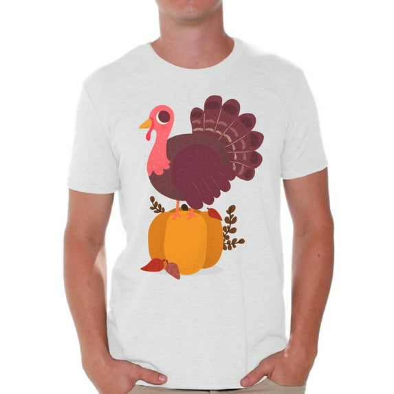 Awkward Styles Thanksgiving T-Shirt Happy Turkey Shirts for Men