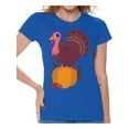 thumbnail image 1 of Awkward Styles Thanksgiving T-Shirt Happy Turkey Shirts for Women, 1 of 4