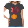 thumbnail image 1 of Awkward Styles Thanksgiving T-Shirt Happy Turkey Shirts for Women, 1 of 4