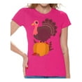 thumbnail image 1 of Awkward Styles Thanksgiving T-Shirt Happy Turkey Shirts for Women, 1 of 4