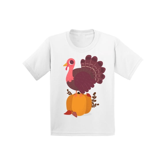 Awkward Styles Thanksgiving T-Shirt Happy Turkey Toddler Shirt