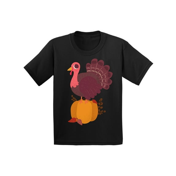Awkward Styles Thanksgiving T-Shirt Happy Turkey Toddler Shirt